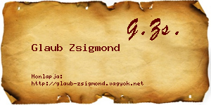Glaub Zsigmond névjegykártya